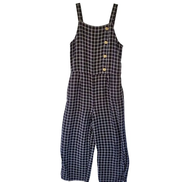 ABERCROMBIE Kids Plaid Overall Jumpsuit Girls 13/14 Pull On Pockets Stretch Back - Picture 1 of 8